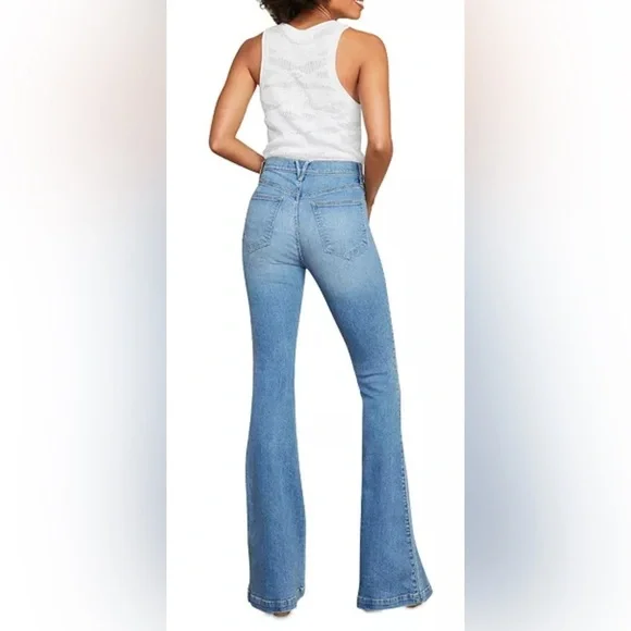 Veronica Beard Sheridan High Rise Bell Bottom Jeans, Lakeshore - 26 - Picture 3 of 10